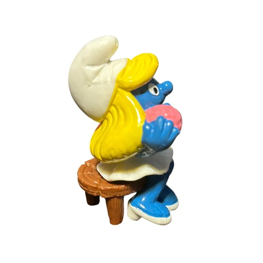 Vintage Schleich Super Smurf Smurfette Vanity Table Germany China Variant
